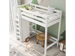 Beliche Infantil 90x200, Cama De Solteiro Com Guarda-roupa E 6 Prateleiras, Branca, Durável, Sem Colchão
