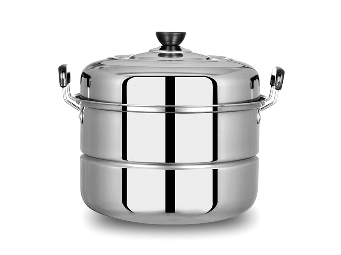 Olla Vaporera De Acero Inoxidable De 2 Niveles, Gran Capacidad Para Verduras Y Huevos, Apta Para Cocinas De Gas.