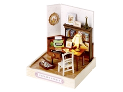 Serie Happy Corner, Modelo 3d De Estudio Elegante, Con Luces Led, Dimensiones: 9x9x12 Cm