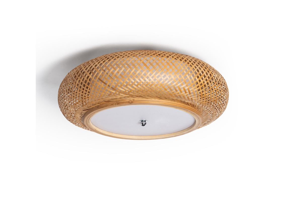Lámpara de techo de bambú Sorolla Natural Ledkia