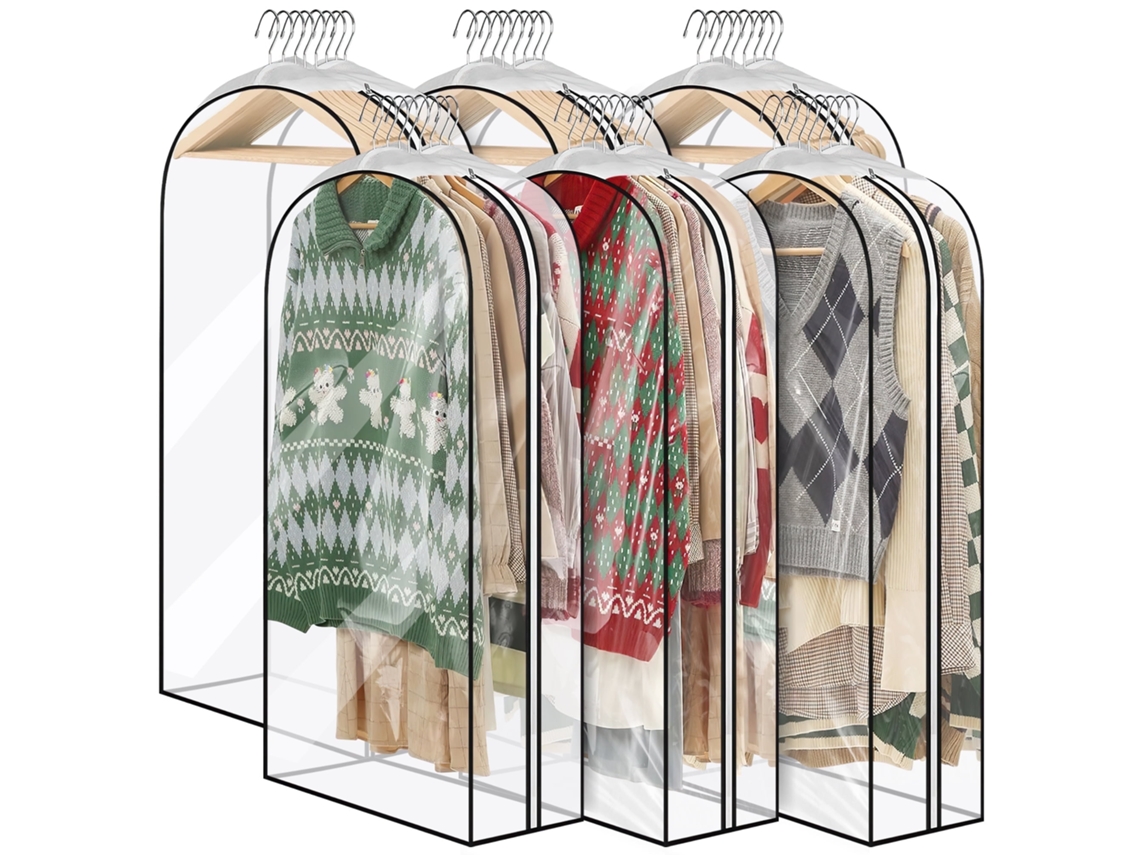 Bolsas para colgar ropa Eifson (50 unidades), PEVA, impermeables e inodoras (paquete de 6)
