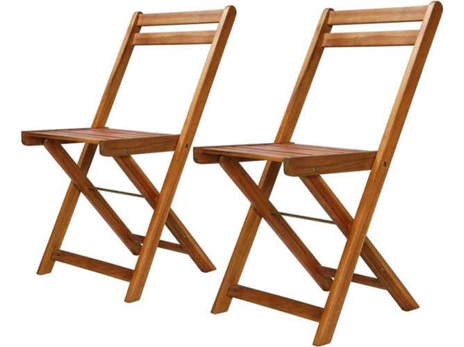 Conjunto 2 Silla Jardin VIDAXL Marrón Madera