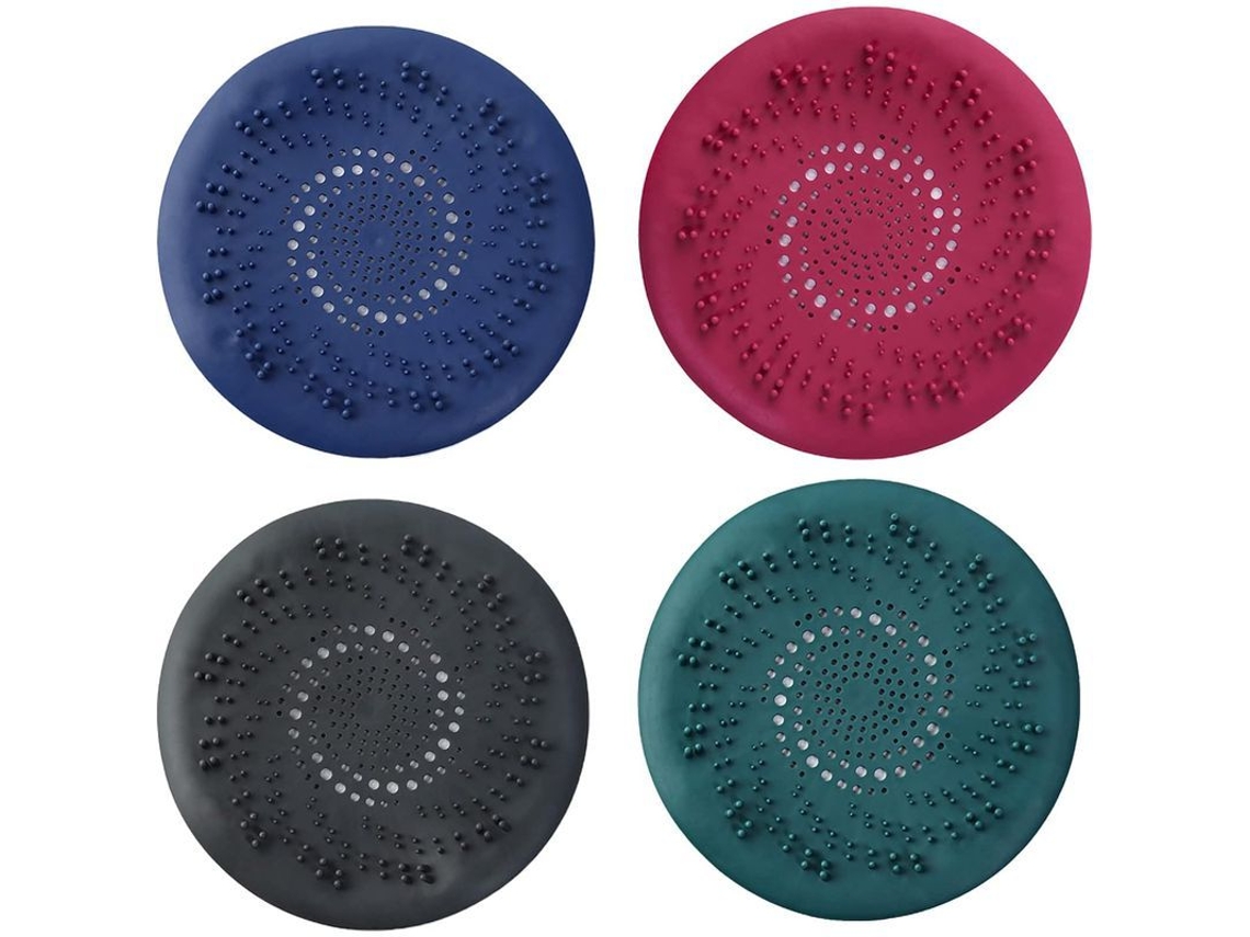 2026-tapa De Desagüe Redonda De Silicona Con Ventosas Antiobstrucción Para Baño Cocina 4 Piezas Gris Rojo Azul Verde