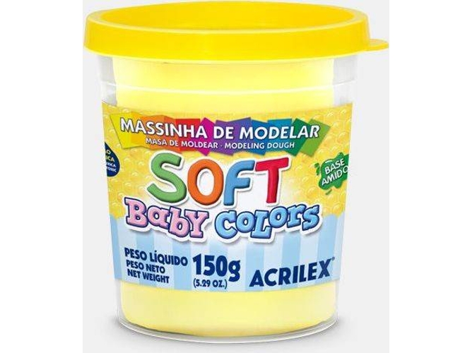 Plastilina ACRILEX Soft Amarillo 150 g (Edad Minima: 3 años)