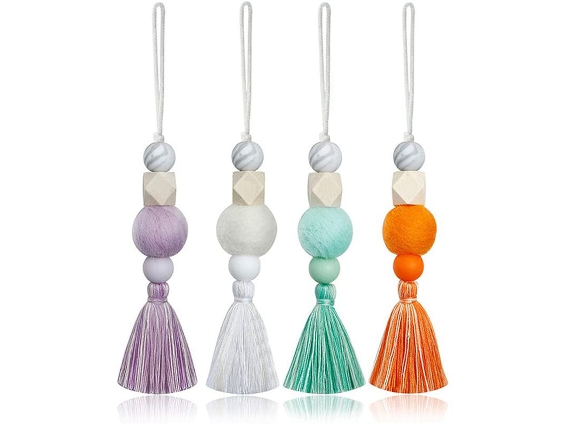 2026-4 Piezas Colgantes De Auto Con Difusor De Aceite Esencial Hecho A Mano Morado Blanco Verde Naranja