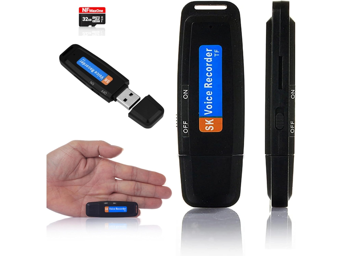 Grabadora De Voz Mini Hd Portátil De 32 Gb Usb 100h Para Reuniones Entrevistas Conferencias