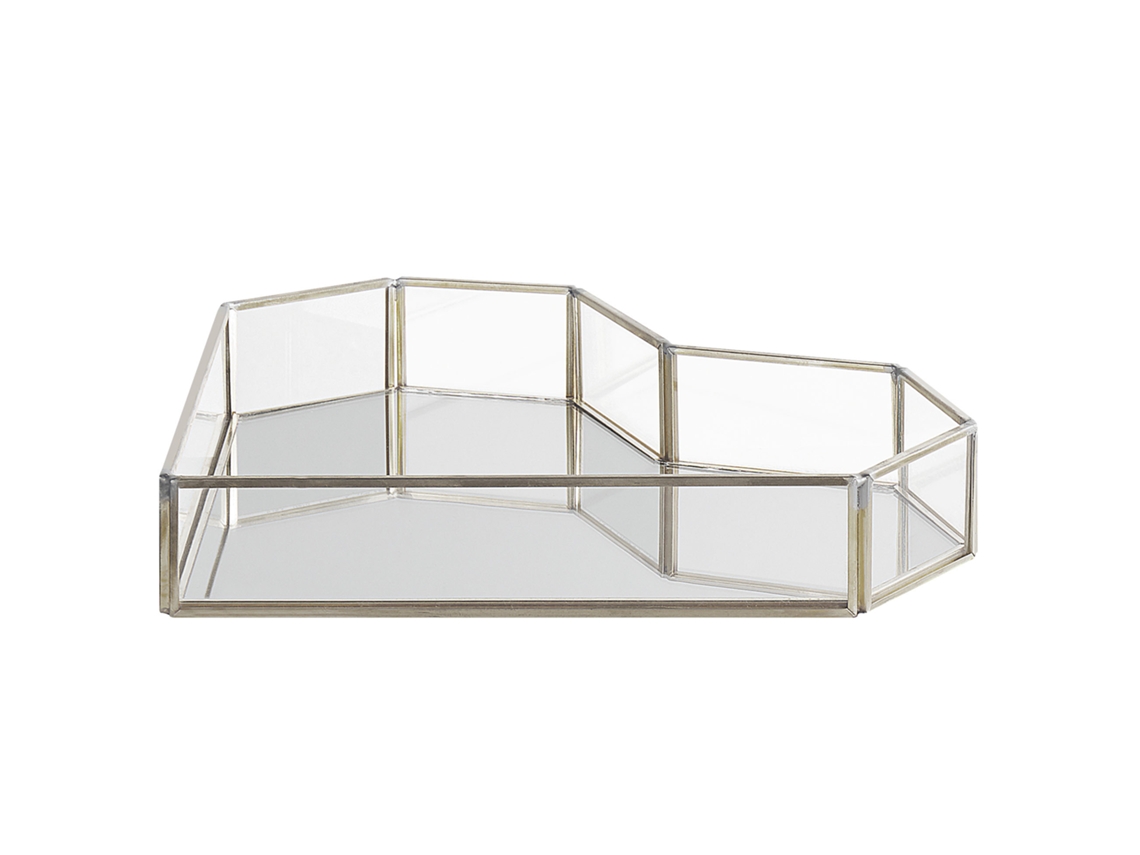 Bandeja BELIANI Pontivy de Vidrio, Acero inoxidable Plateado 28x20x5