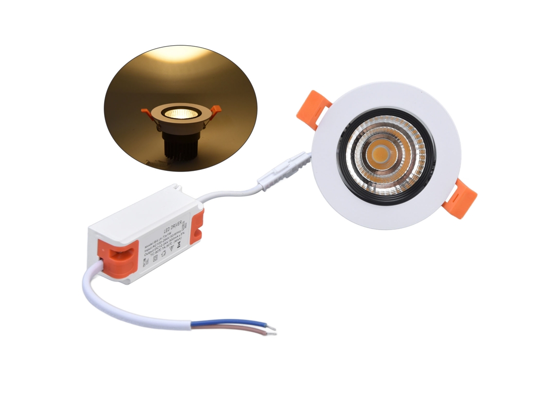 2026-luz Empotrada Led 7w Luz Cálida 3000k Ángulo Ajustable Para Pasillo Salón Dormitorio 100‑264v
