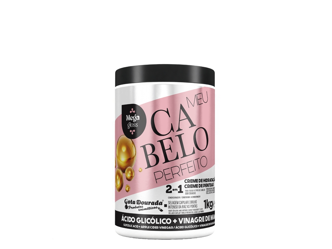 Mi Cabello Perfecto 2 en 1 Crema + Mascarilla con Ácido Glicólico 1L GOLDEN DROP