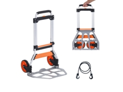 Carretilla plegable Succebuy de aluminio con capacidad de 125 kg y plataforma con cuerda elástica.