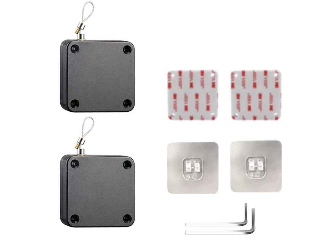 Cerrador De Puertas Automático, 2 Piezas Sin Perforar Con Cable De Acero Para Puertas De Seguridad, Baño Y Más