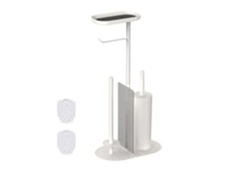 Conjunto Para Wc Relaxdays, A X L X P: 65 X 26 X 17 Cm, Suporte Para Papel Higiénico, Escova Para Wc, Branco