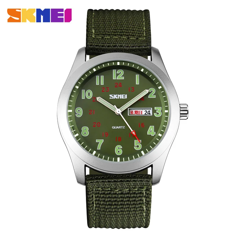 Reloj De Hombre (verde) Con Manecillas Luminosas, Resistente Al Agua, Indicador De Fecha Y Función De Reloj.
