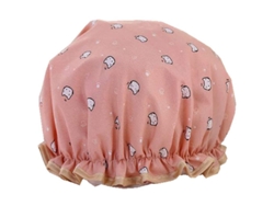 Gorro De Ducha Reutilizable De Alta Calidad Con Estampado De Gato Rosa Para Adultos.