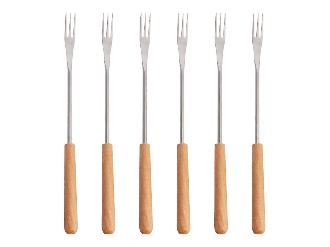 Tenedor Con Mango De Madera De 6 Piezas