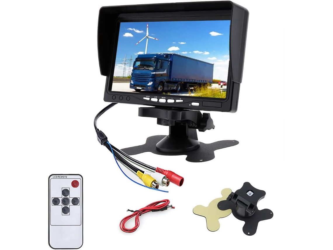 Monitor Tft Lcd A Color Hd De 7 Pulgadas, 12v-24v, Para Cámara De Visión Trasera Cctv De Coche Y Camión.