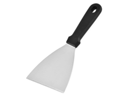 Espátula de acero inoxidable con mango de madera para barbacoa, teppanyaki y carne, herramienta de alta calidad