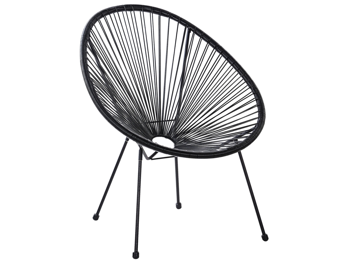 Silla de jardín BELIANI Acapulco ii de Ratán sintético Negro 70x90x87
