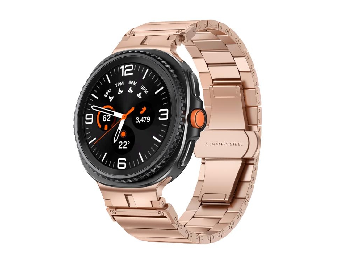 Correa para Samsung Galaxy Watch 8/8 Classic - Acero inoxidable con unión clásica de bambú