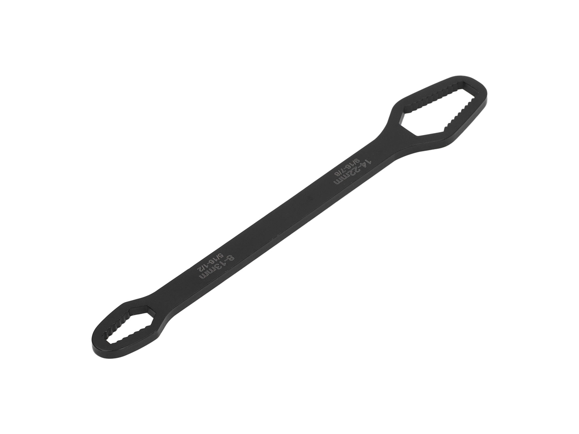 Llave de doble extremo ajustable y autoajustable multifuncional de 8-22 mm para reparación de automóviles, color negro