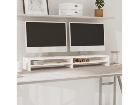 Soporte de monitor VIDAXL Blanco Madera (100x24x13 cm)
