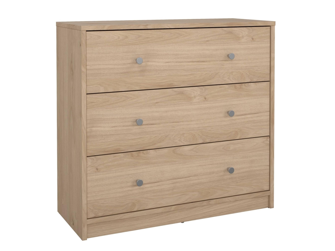 Wellhome Cómoda Ebro Con 3 Cajones 72x30x68cm Color Roble