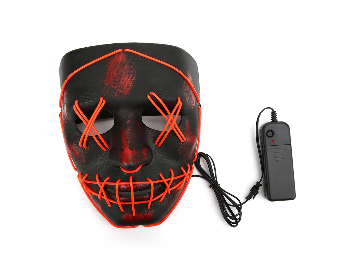 2026-máscara Led De Halloween Con Luz Sangrienta Para Disfraz De Cosplay (rojo)