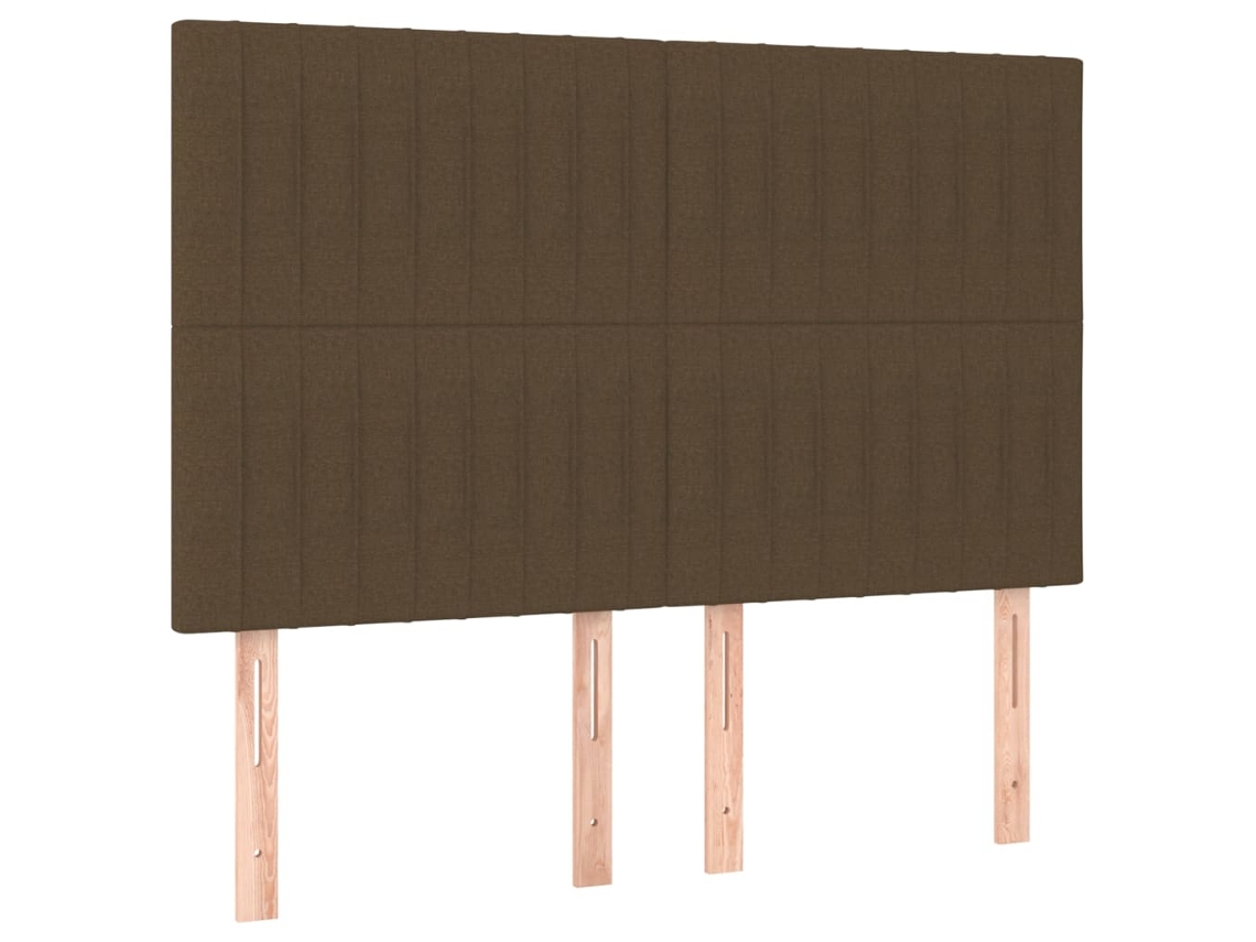 Maison Exclusive - Cabecero De Cama Marrón Oscuro 144x5x118/128 Cm Tela