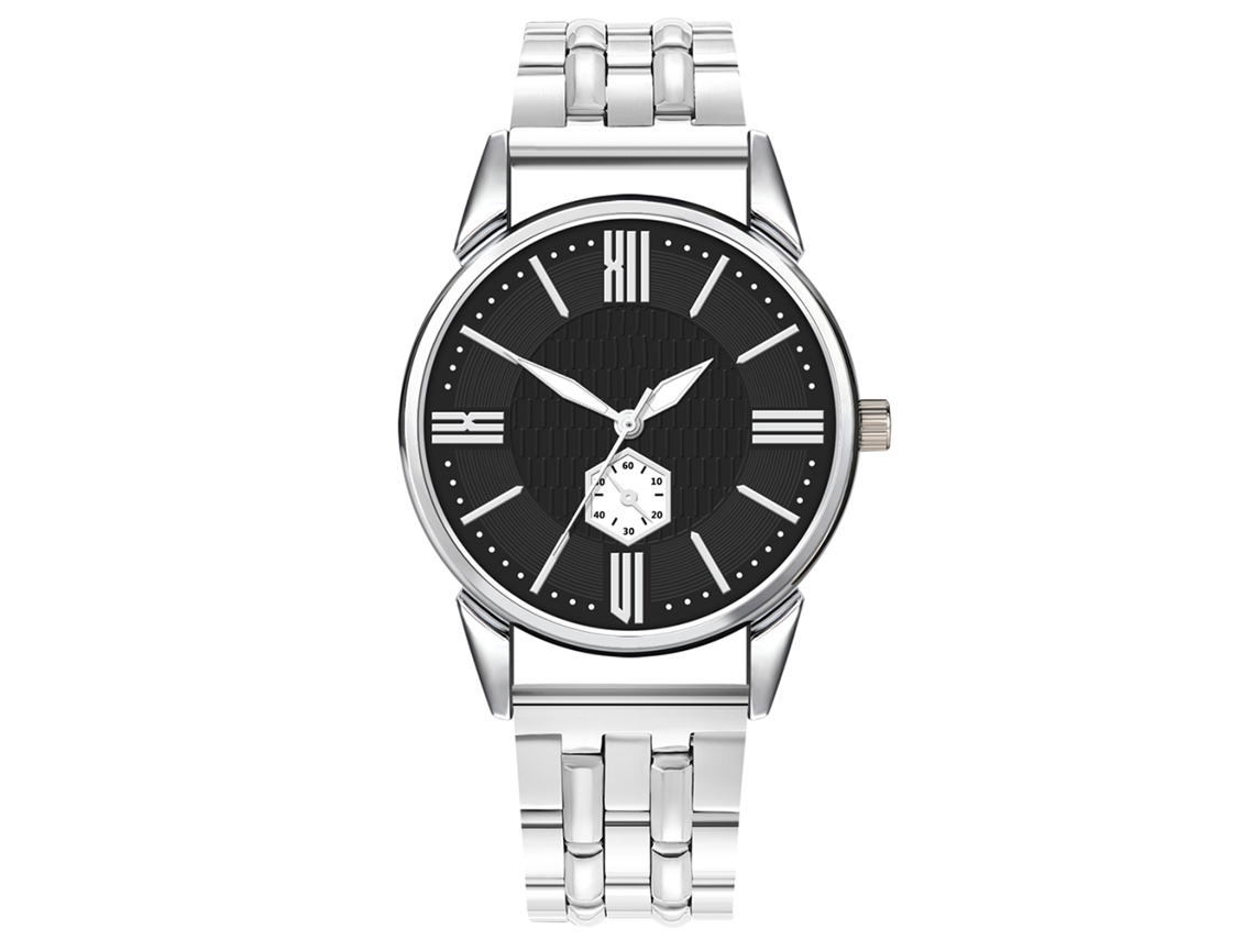 Reloj Casual Masculino De Acero Con Correa De Acero Reloj De Cuarzo Simple Para Hombres Negro