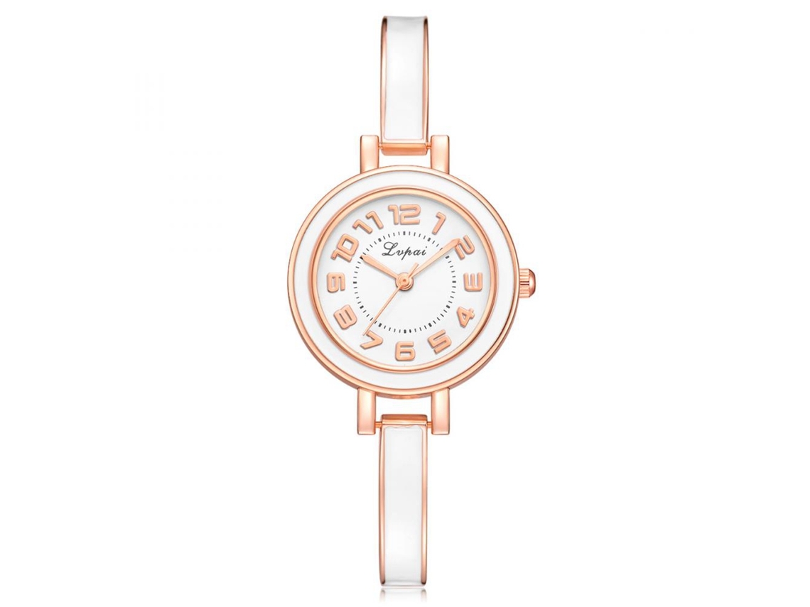 Relógio De Pulso Quartz Feminino Com Pulseira Tecida E Pingente De Chave Strass (vermelho Rosa)