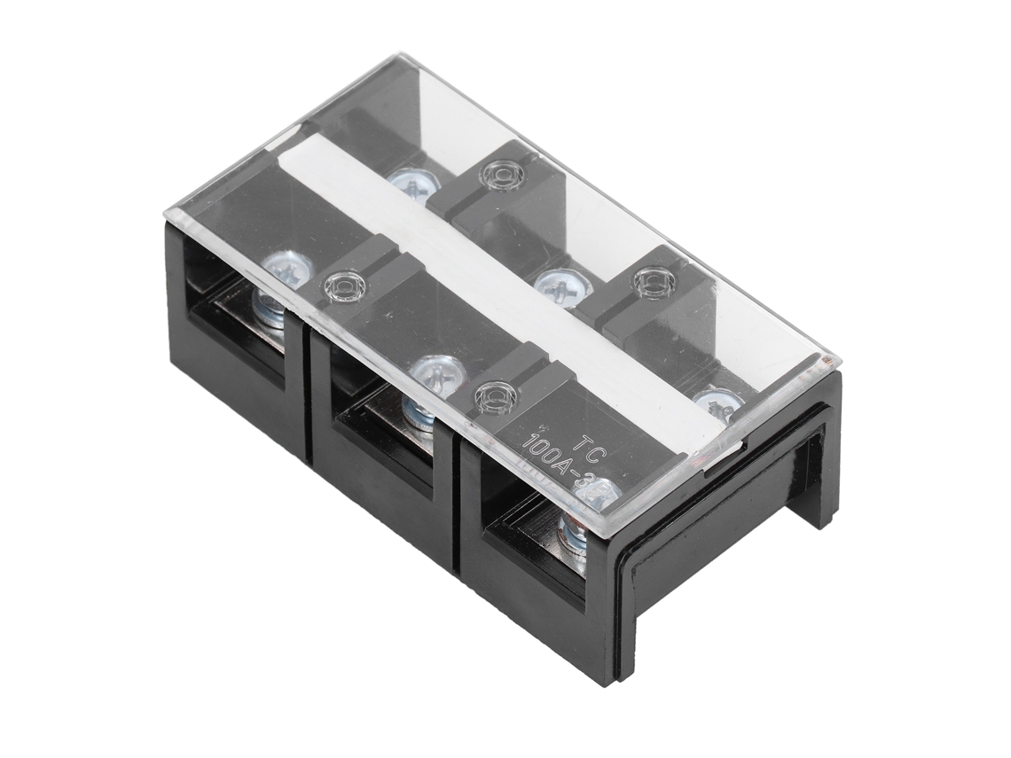 Bloque De Terminales De 2 Líneas Con Cubierta Transparente, Tornillo Y Cable, 100 A, 600 V Ca, Tc-1003 (6 Puntos)
