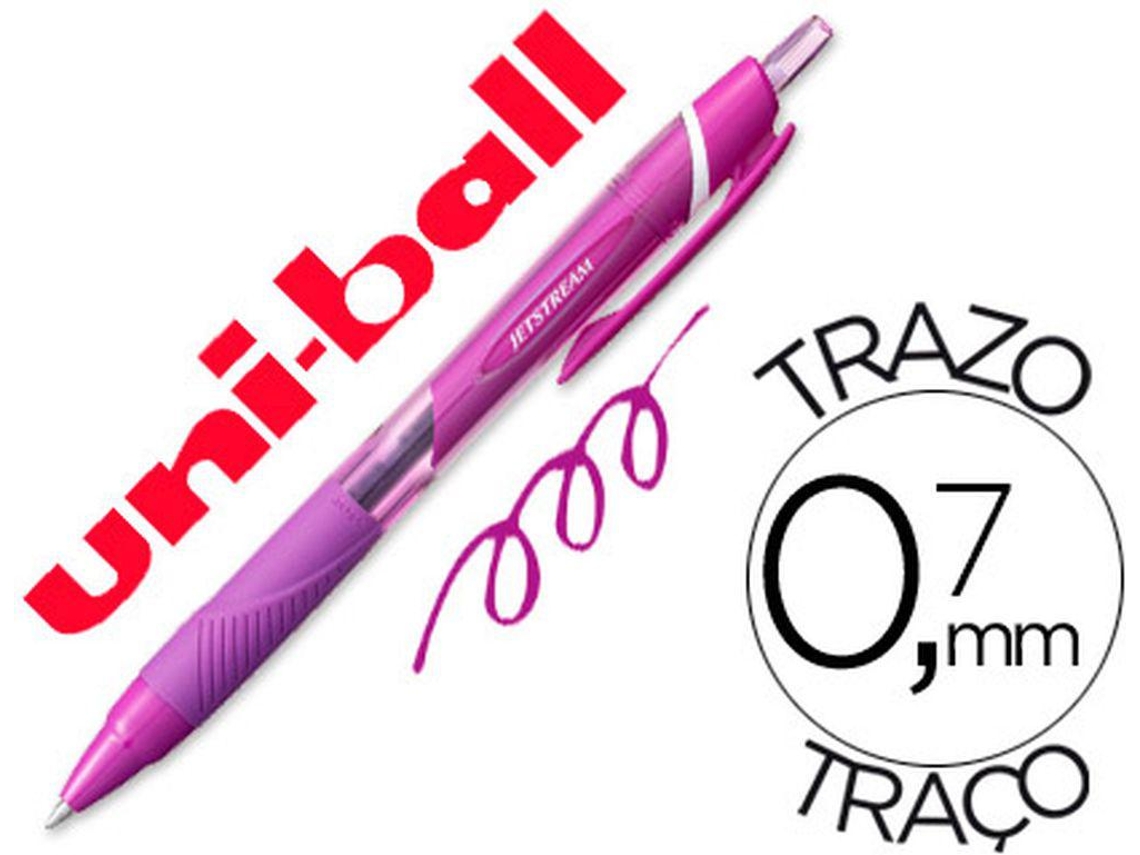 Bolígrafo Uni Ball Roller Jetstream Sxn157C Retratil 0.7mm Cor Violeta0