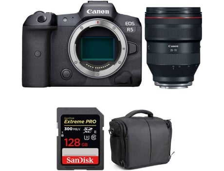Kit Cámara CANON EOS R5 RF 28-70mm f/2L USM + SanDisk 128 GB + Bolsa (Full-Frame)