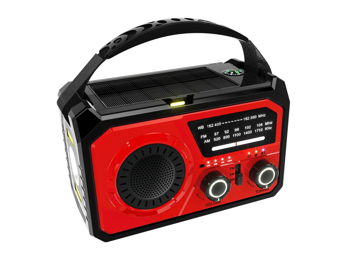 Radio portátil de 16000 mAh AM/FM/WB NOAA con linterna LED, lámpara de lectura y alarma SOS. Ideal para emergencias y supervivencia al aire libre. Viewleaf