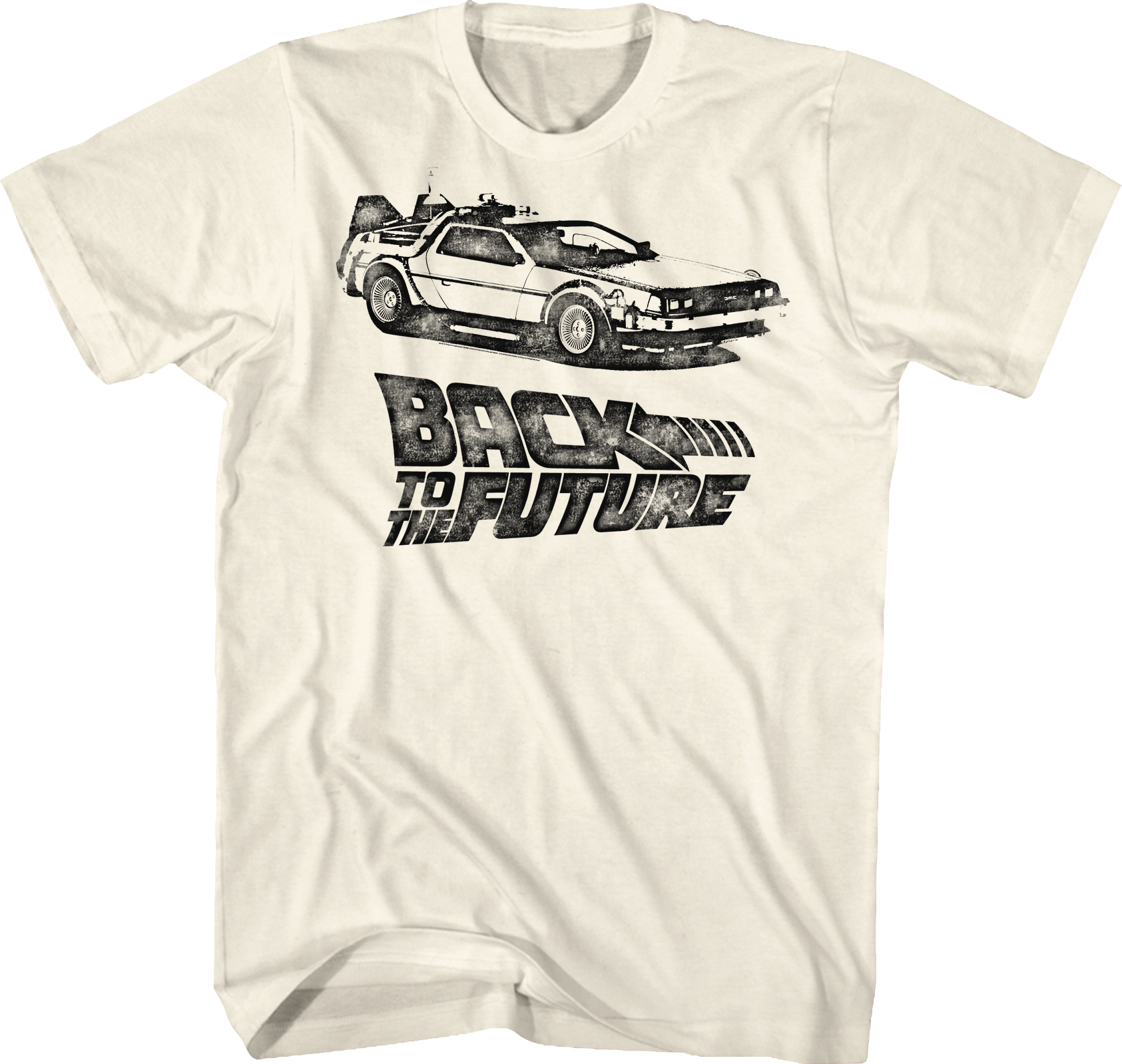 Camiseta Unisexo DEEPSTONE DeLorean Sketch Back To The Future Natural (M)