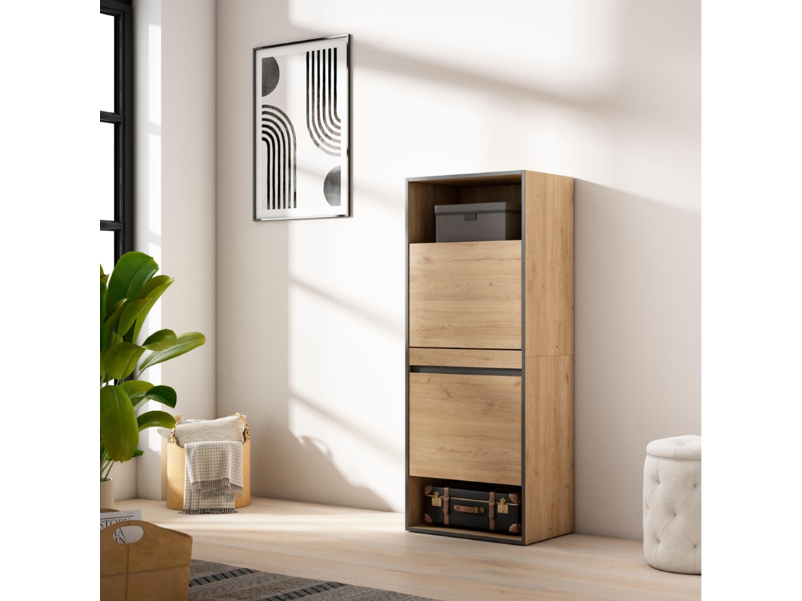 Zapatero, 60x145x35 cm, Dormitorio, habitación, Mueble auxiliar, Roble SKRAUT HOME