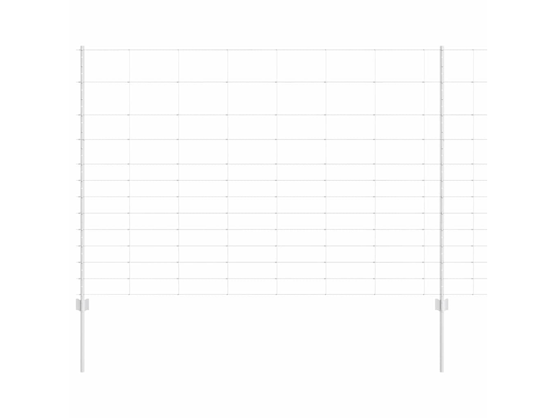 Juego de paneles de valla exterior de acero plateado Vidaxl