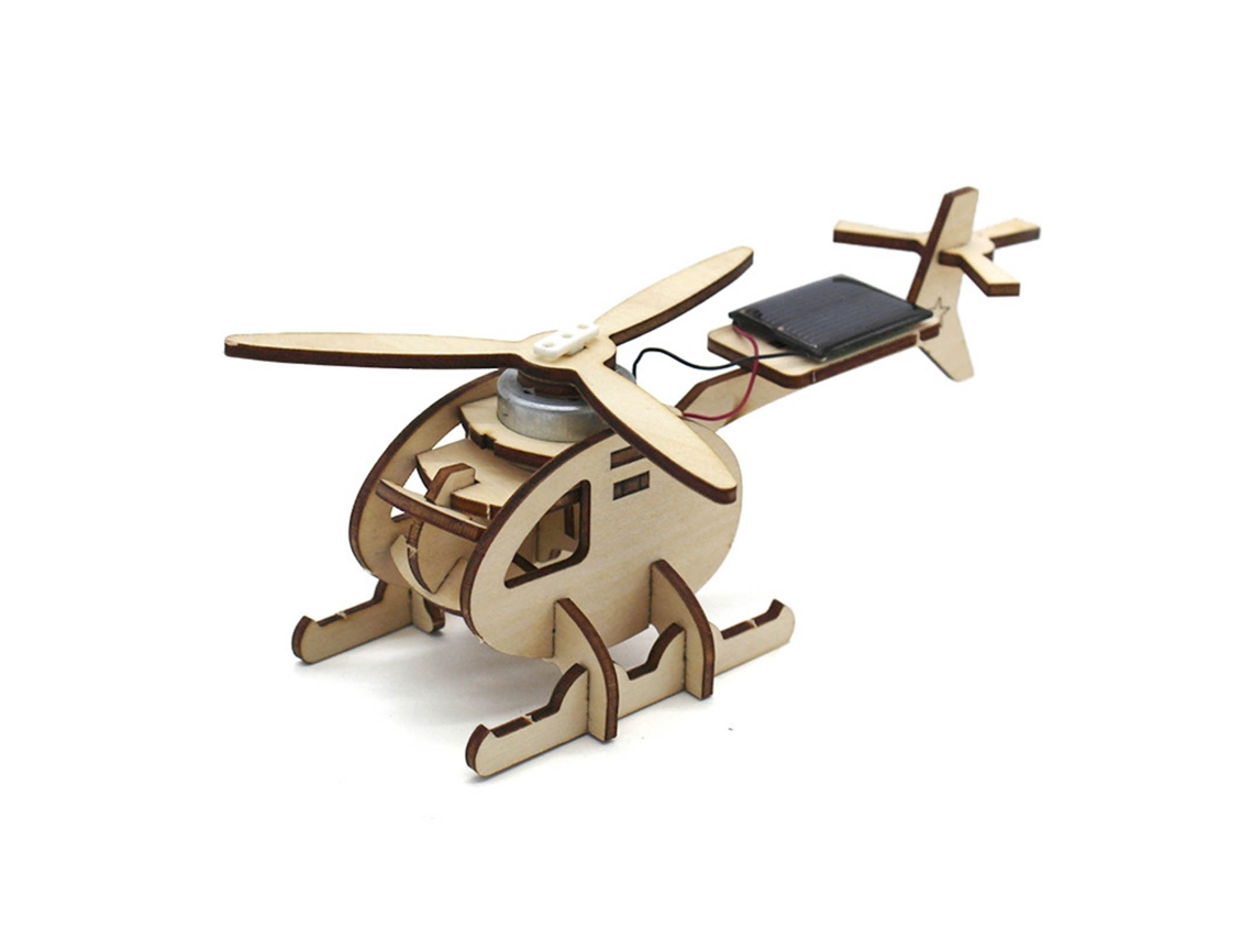 Rompecabezas De Madera Con Modelo De Helicóptero Solar, Juguete Para Armar, Decoración Del Hogar Para Niños