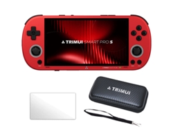 Consola Retro Szsmart Trimui Smart Pro S De 4,96" Ips Linux Wifi Bt 30+ Simuladores 256gb Con 16000 Juegos + Bolsa + Cristal Templado - Rojo