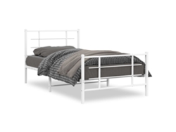 Maison Exclusive - Estructura Cama Sin Colchón Con Estribo Metal Blanco 100x200 Cm