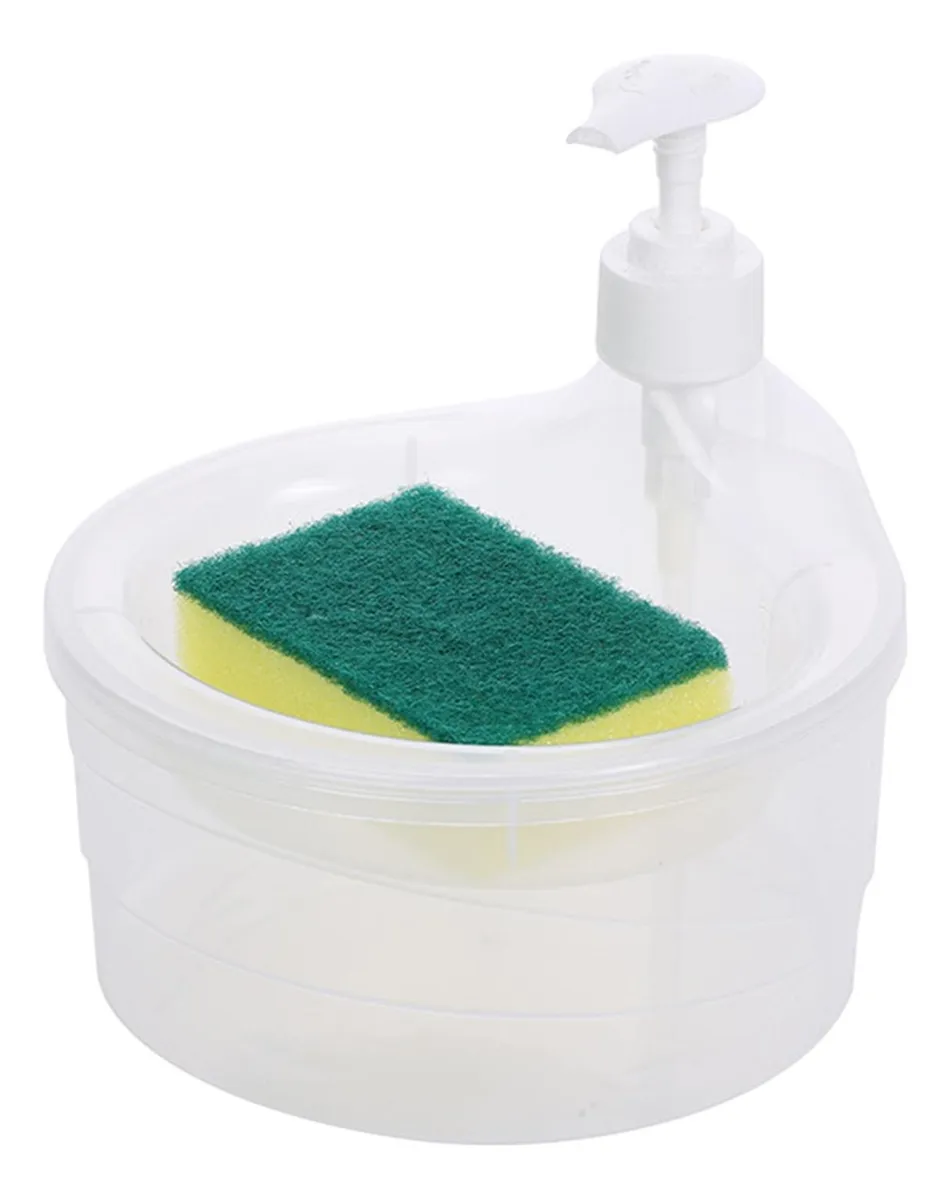 Práctico dispensador de jabón y soporte para fregona vayotoy