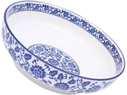 Bol Chino Para Sopa De 23 Cm, Azul Y Blanco, De Cerámica Apta Para Microondas Y Alimentos.