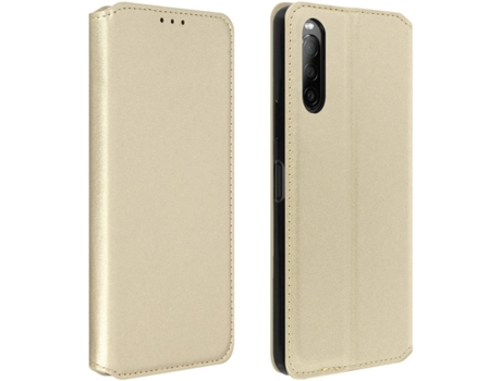 Funda Sony Xperia 10 2 AVIZAR Libro Billetera Dorado
