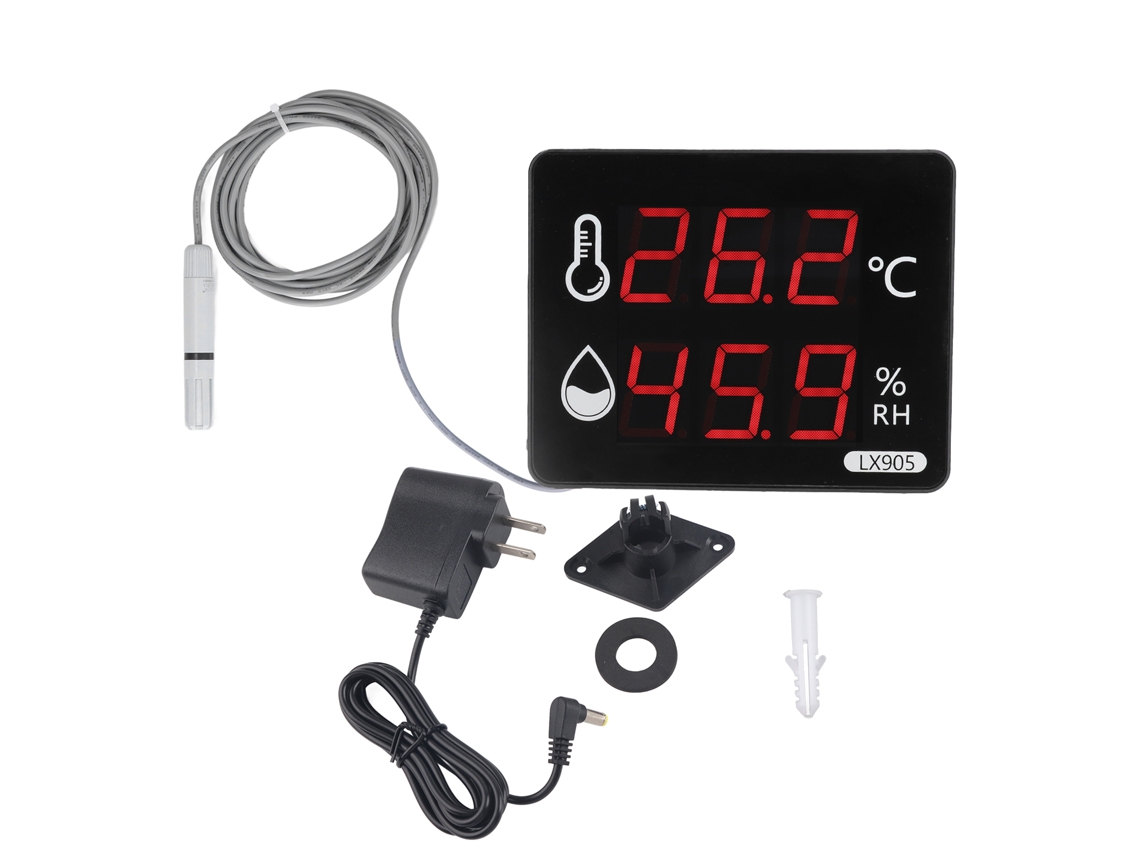 2026velora-sensor De Temperatura Y Humedad Medidor Digital Led Indicador Monitor Lx905‑c 100‑240v