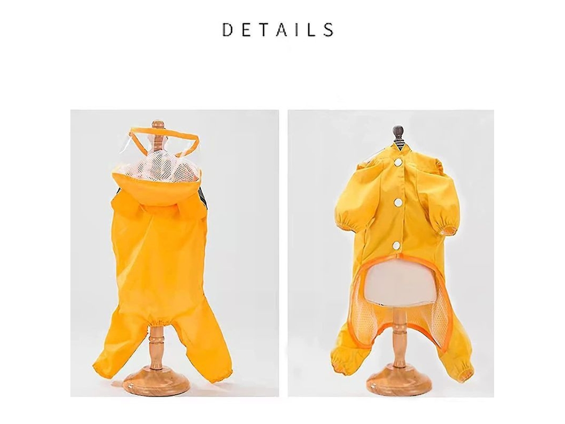 2026-impermeable Para Perros Con Gorro Transparente, Tiras Reflectantes Y Diseño De Oso, Tallas M-3xl