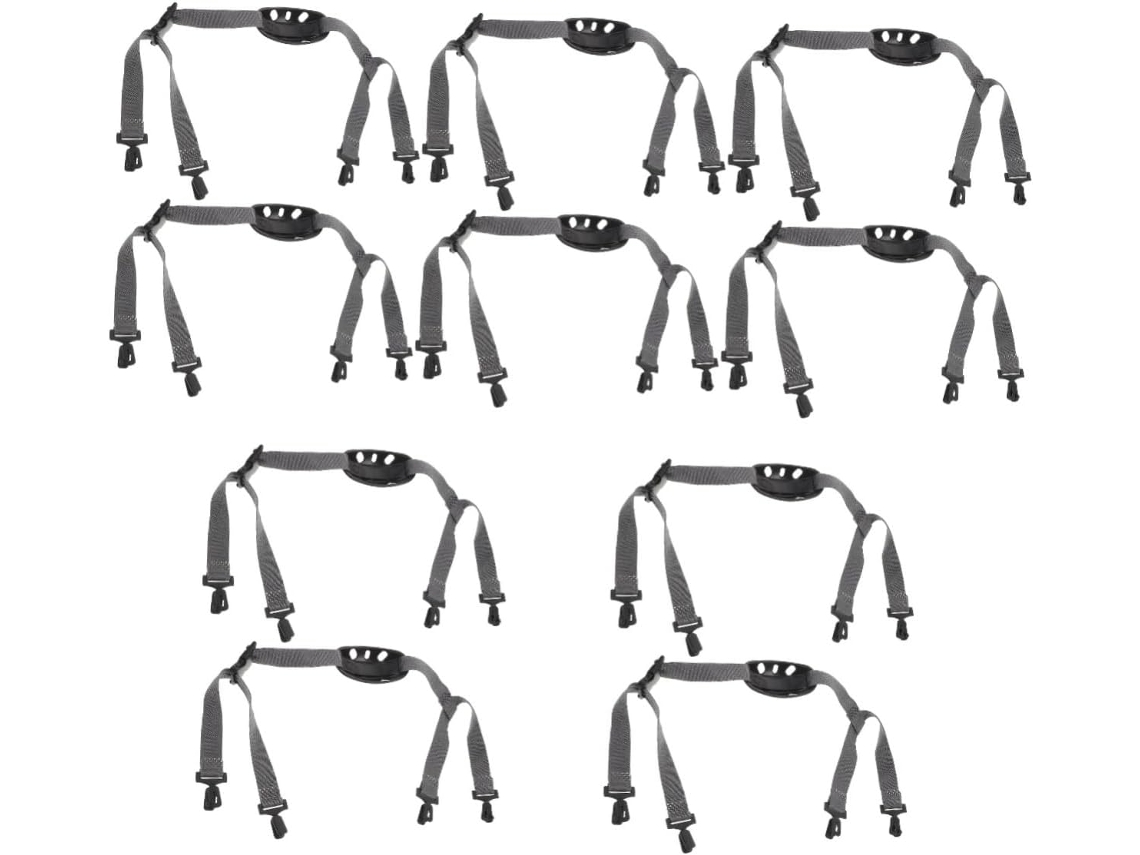 Juego de 10 correas ajustables para casco, talla M.