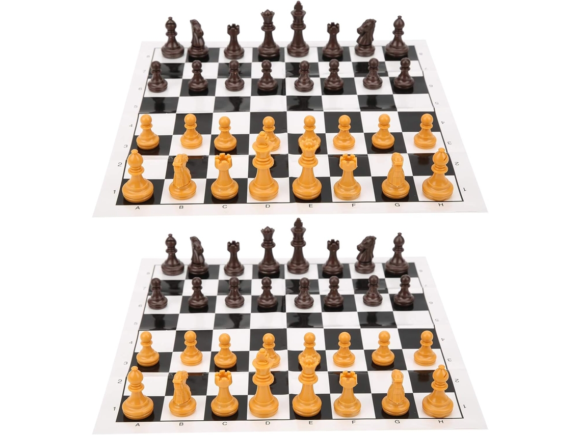 Juegos De Ajedrez Portátiles Para Niños Y Adultos, Con Elegantes Piezas De Madera Marrón.