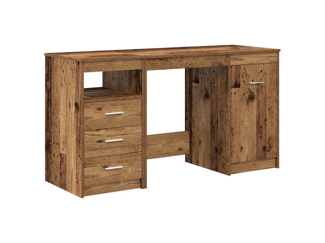 Maison Exclusive - Escritorio Con Armario De Madera Antigua Y Madera De Ingeniería