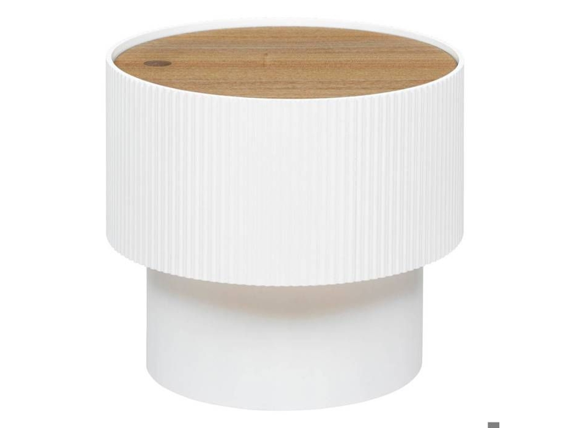 Mesa de centro Enola de chapa de fresno blanco D 38,5 cm White Atmosphera Createur Dinterieur