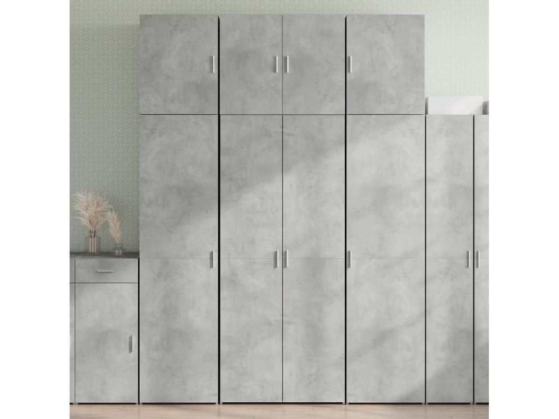 Aparador Alto Madera De Ingeniería Gris Hormigón 80x42,5x249 Cm